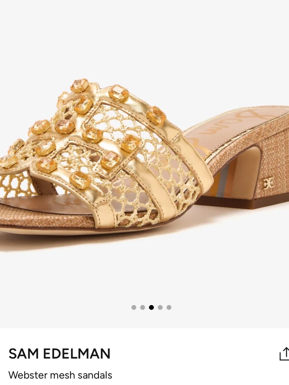 SAM EDELMAN
Webster mesh sandals AMBER GOLD MULT size 8.5 new - Picture 3 of 16